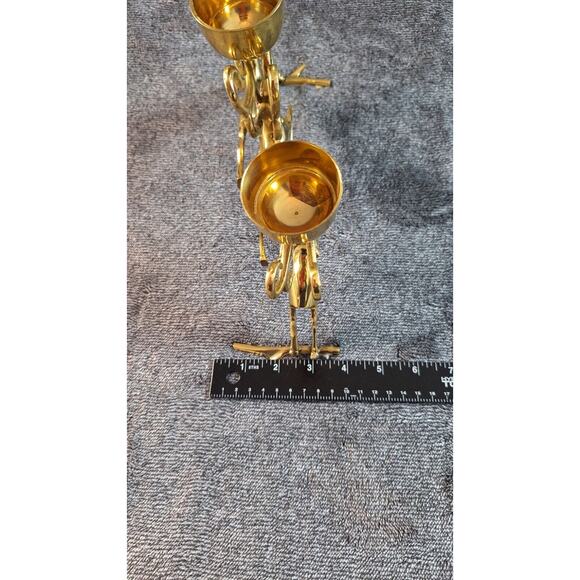 Brass Jumping Reindeer Triple Tealight/Votive Candle Holder Christmas Holiday - Picture 15 of 15